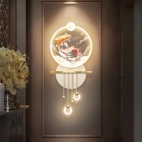 抽象 单幅 装饰画 轻奢风 玄关背景墙挂画 LED带灯画