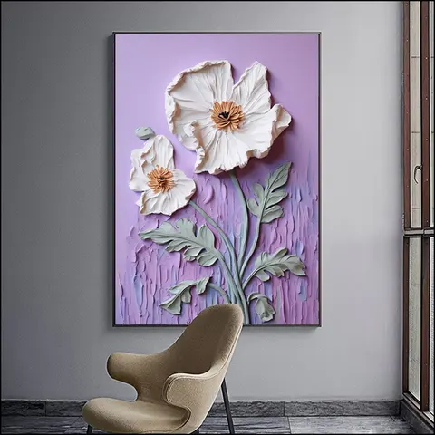 繁花 单幅 装饰画 轻奢风 客厅背景墙挂画