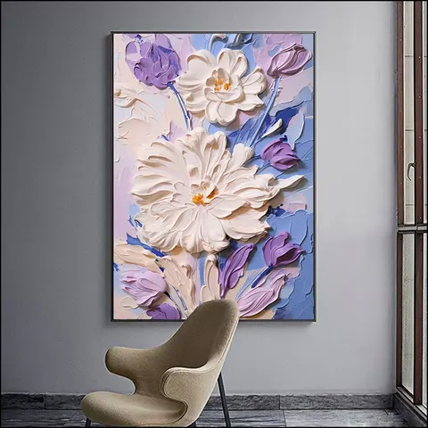 繁花 单幅 装饰画 轻奢风 客厅背景墙挂画