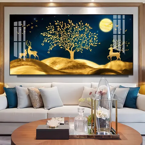 山水 单幅 装饰画 轻奢风 客厅背景墙挂画 晶瓷画