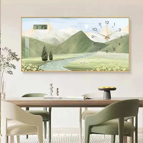 挂钟组合 单幅 装饰画 现代简约 客厅背景墙挂画 挂钟