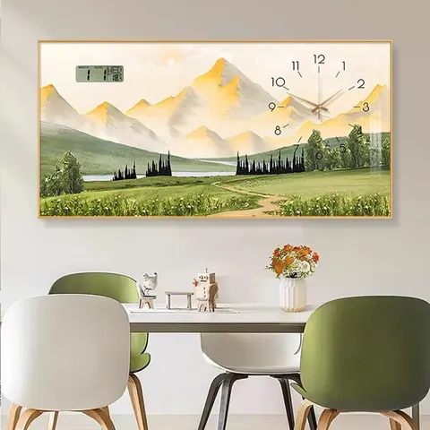 挂钟组合 单幅 装饰画 现代简约 客厅背景墙挂画 挂钟