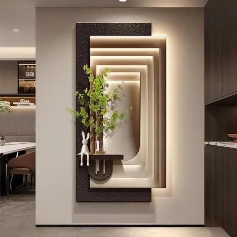 植物 单幅 装饰画 现代简约 玄关背景墙挂画 砂岩浮雕