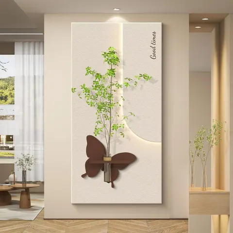 植物 单幅 装饰画 现代简约 玄关背景墙挂画 LED带灯画