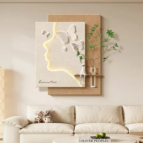 植物 单幅 装饰画 现代简约 客厅背景墙挂画 LED带灯画