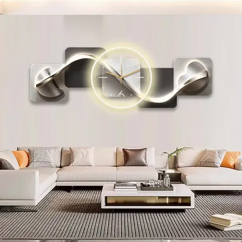 抽象 单幅 装饰画 轻奢风 卧室背景墙挂画 LED带灯画