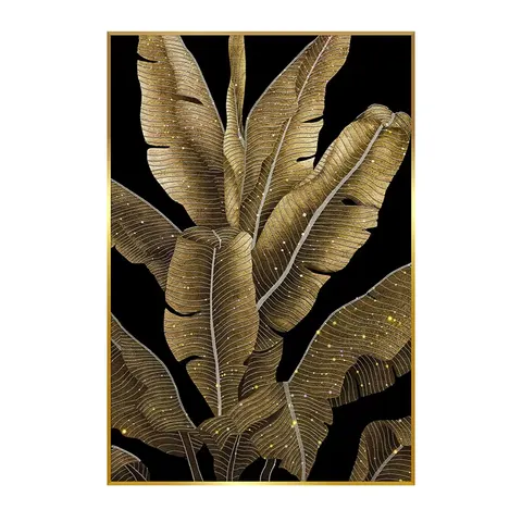 植物 单幅 装饰画 轻奢风 玄关背景墙挂画 晶瓷画