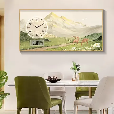 挂钟组合 单幅 装饰画 现代简约 餐厅背景墙挂画 挂钟