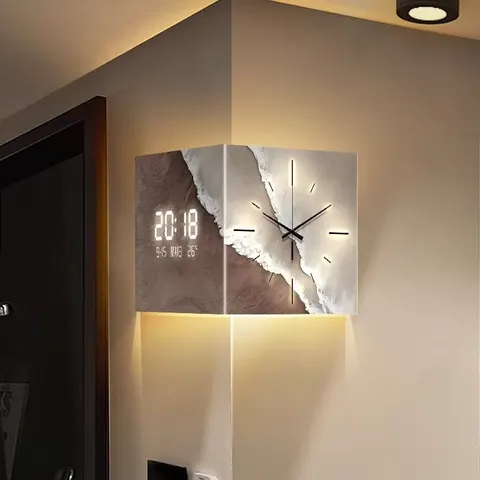 海浪 单幅 装饰画 现代简约 客厅背景墙挂画 挂钟