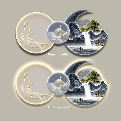 抽象 单幅 装饰画 现代简约 客厅背景墙挂画 LED带灯画