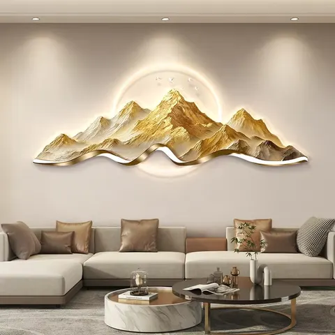 抽象 单幅 装饰画 现代简约 客厅背景墙挂画 LED带灯画
