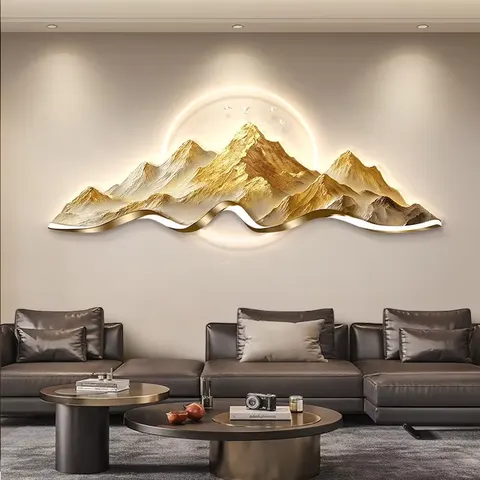 抽象 单幅 装饰画 现代简约 客厅背景墙挂画 LED带灯画