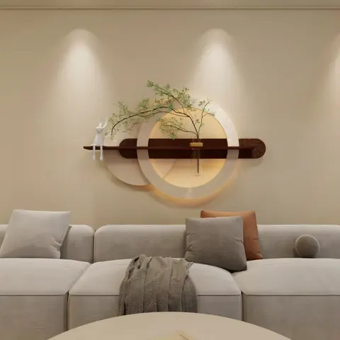 城市 单幅 装饰画 现代简约 玄关背景墙挂画 LED带灯画