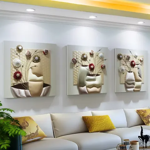 抽象 单幅 装饰画 轻奢风 客厅背景墙挂画 手工皮雕