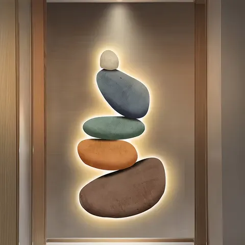 抽象 单幅 装饰画 现代简约 客厅背景墙挂画 LED带灯画