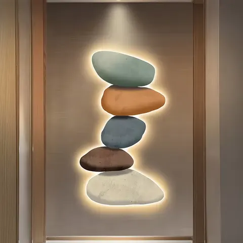 抽象 单幅 装饰画 现代简约 客厅背景墙挂画 LED带灯画