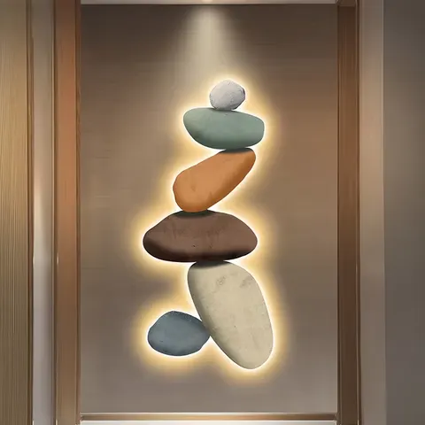 抽象 单幅 装饰画 现代简约 客厅背景墙挂画 LED带灯画