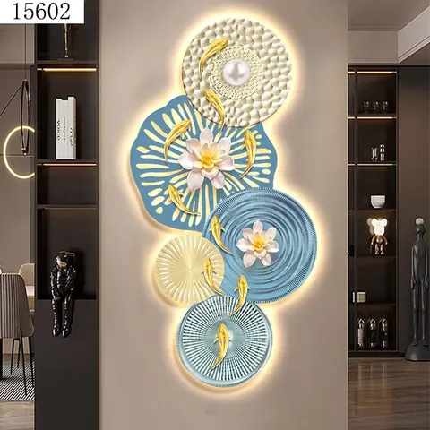 荷花 单幅 装饰画 现代简约 客厅背景墙挂画 LED带灯画