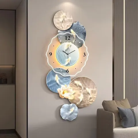 锦鲤 单幅 装饰画 现代简约 玄关背景墙挂画 晶瓷画