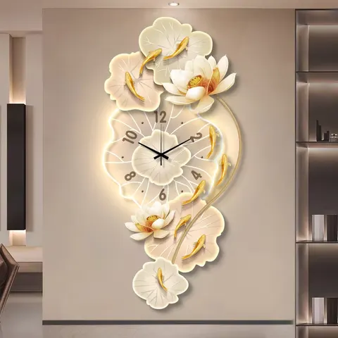 锦鲤 单幅 装饰画 现代简约 玄关背景墙挂画 LED带灯画