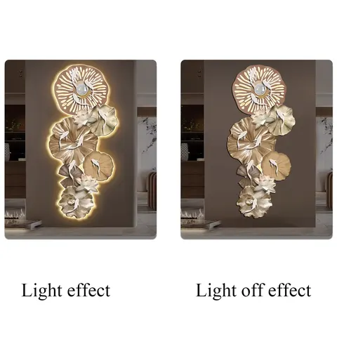 锦鲤 单幅 装饰画 现代简约 玄关背景墙挂画 LED带灯画