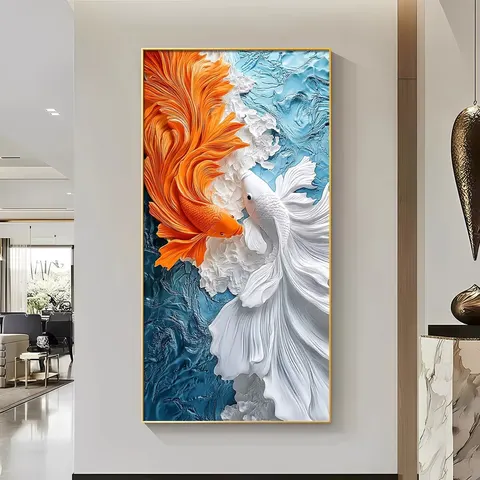 抽象 单幅 装饰画 轻奢风 玄关背景墙挂画 LED带灯画