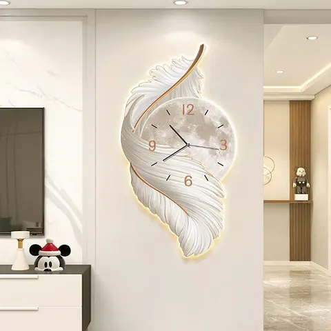 羽毛 单幅 装饰画 现代简约 客厅背景墙挂画 LED带灯画