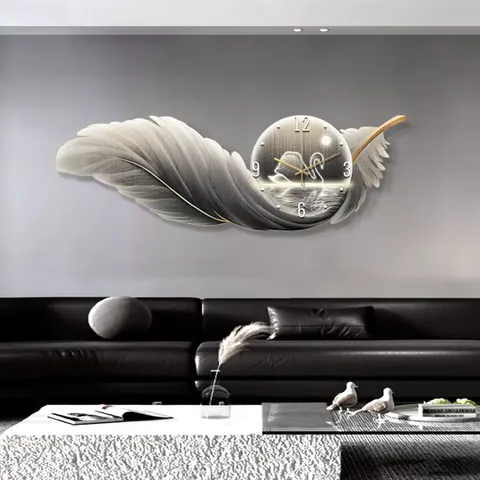 羽毛 单幅 装饰画 现代简约 客厅背景墙挂画 LED带灯画