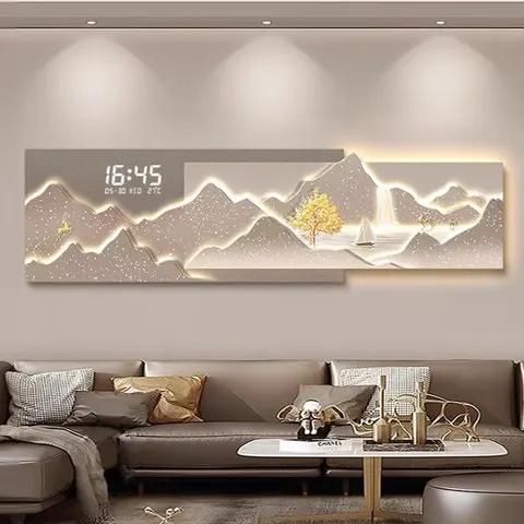 山水 单幅 装饰画 现代简约 客厅背景墙挂画 晶瓷画