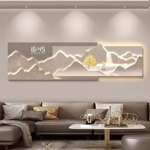 山水 单幅 装饰画 现代简约 客厅背景墙挂画 晶瓷画