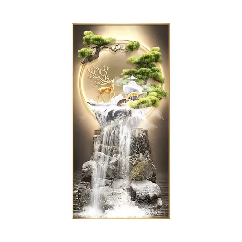抽象 单幅 装饰画 轻奢风 玄关背景墙挂画 LED带灯画