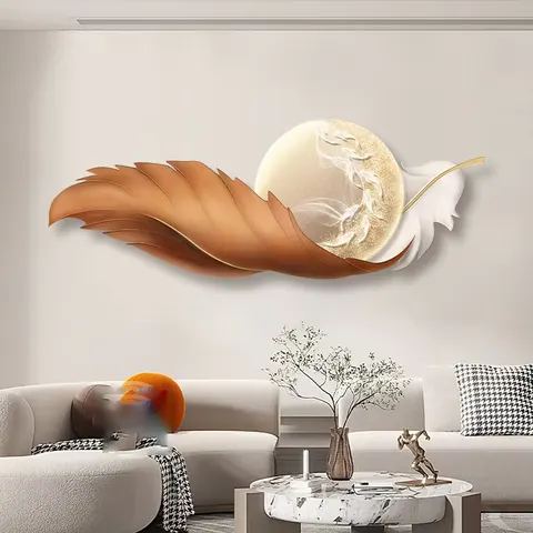 锦鲤 单幅 装饰画 轻奢风 卧室背景墙挂画 LED带灯画