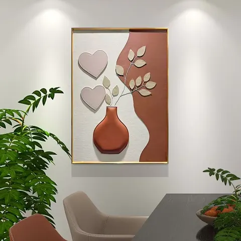 城市 单幅 装饰画 轻奢风 餐厅背景墙挂画 手工皮雕