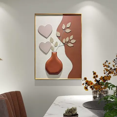 城市 单幅 装饰画 轻奢风 餐厅背景墙挂画 手工皮雕