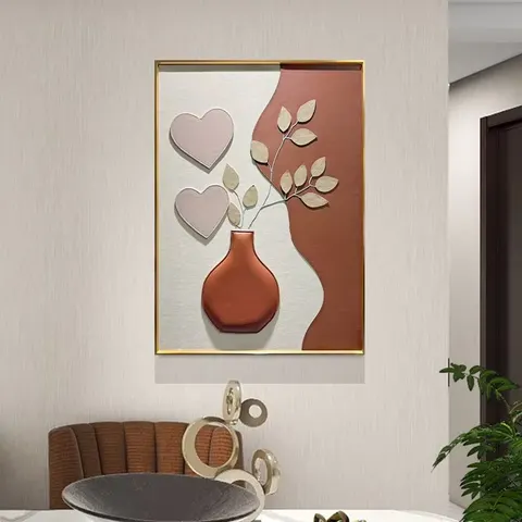 城市 单幅 装饰画 轻奢风 餐厅背景墙挂画 手工皮雕