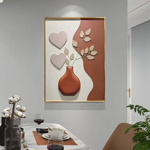 城市 单幅 装饰画 轻奢风 餐厅背景墙挂画 手工皮雕
