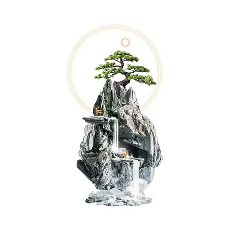 山水 单幅 装饰画 轻奢风 卧室背景墙挂画 LED带灯画