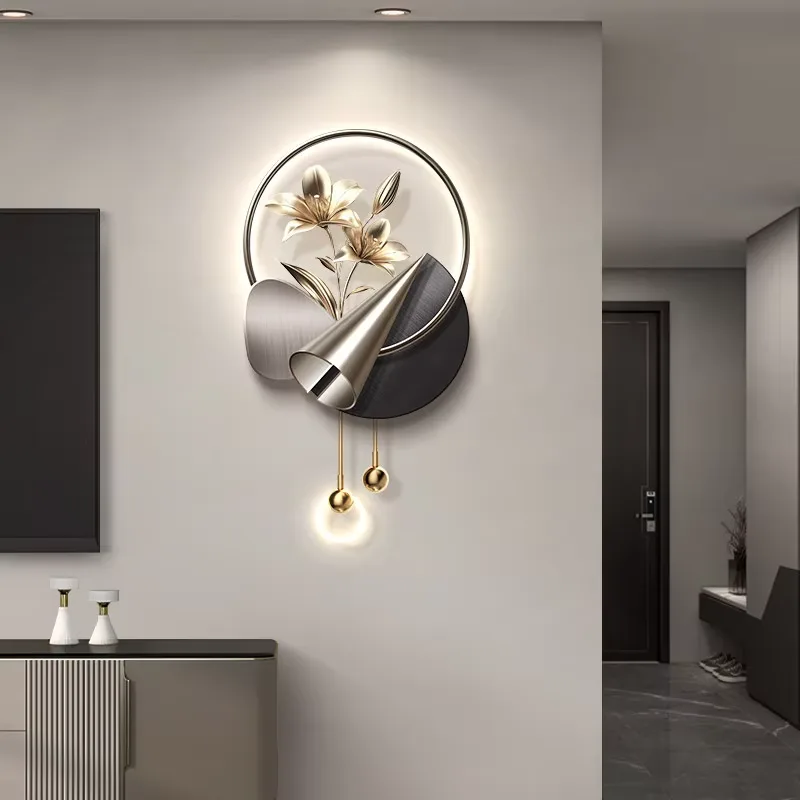 抽象 单幅 装饰画 轻奢风 玄关背景墙挂画 LED带灯画