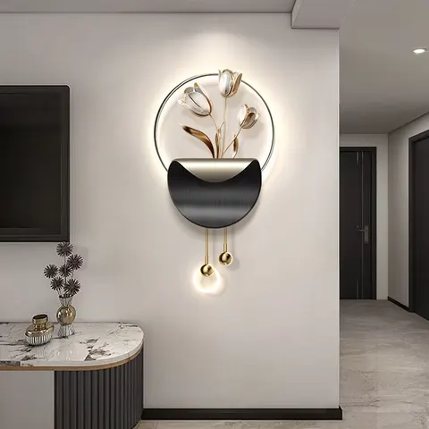 抽象 单幅 装饰画 轻奢风 玄关背景墙挂画 LED带灯画