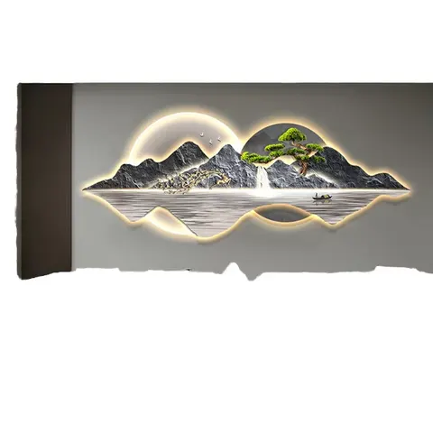 鹿 单幅 装饰画 轻奢风 客厅背景墙挂画 LED带灯画