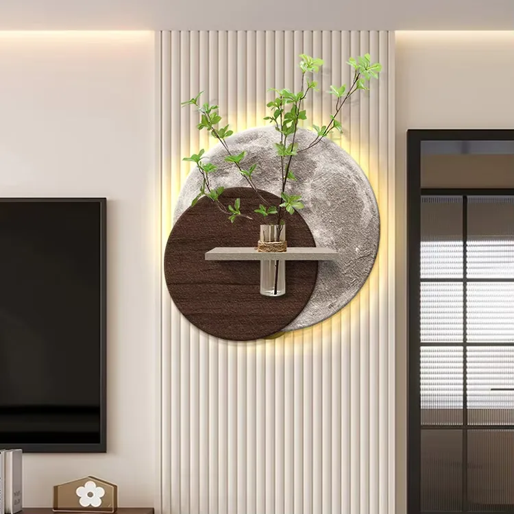 植物 单幅 装饰画 轻奢风 客厅背景墙挂画 LED带灯画