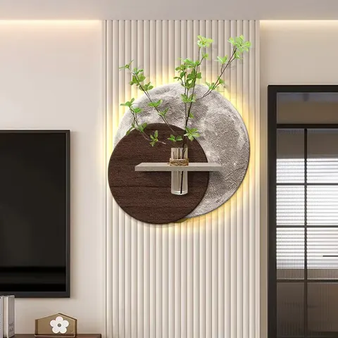 植物 单幅 装饰画 轻奢风 客厅背景墙挂画 LED带灯画