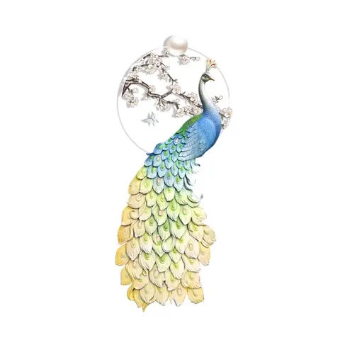 孔雀 单幅 装饰画 轻奢风 客厅背景墙挂画 LED带灯画