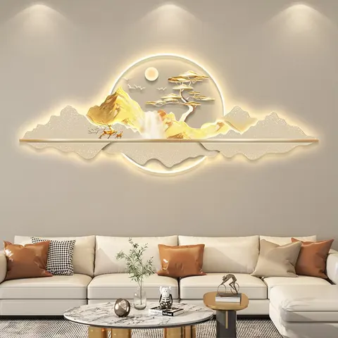 抽象 单幅 装饰画 轻奢风 客厅背景墙挂画 LED带灯画