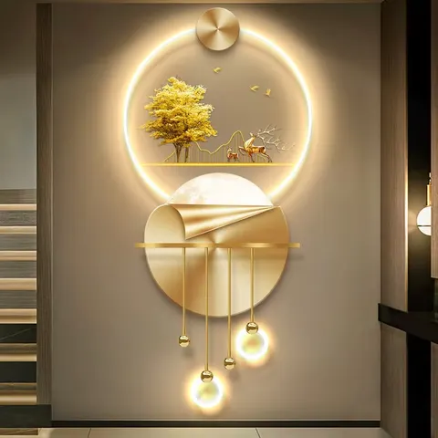 人物 单幅 装饰画 现代简约 客厅背景墙挂画 LED带灯画