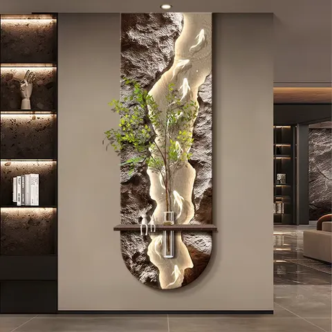 锦鲤 单幅 装饰画 现代简约 客厅背景墙挂画 LED带灯画
