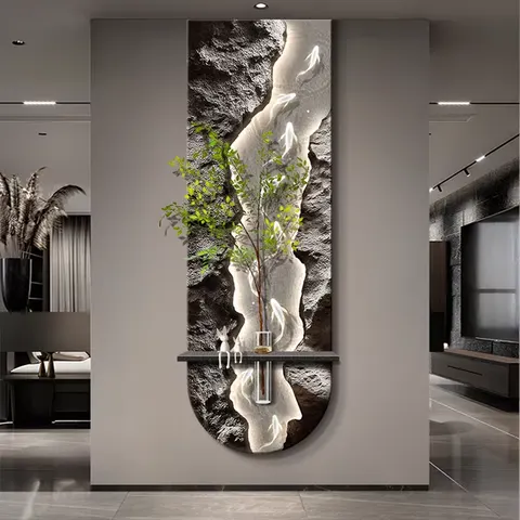 锦鲤 单幅 装饰画 现代简约 客厅背景墙挂画 LED带灯画
