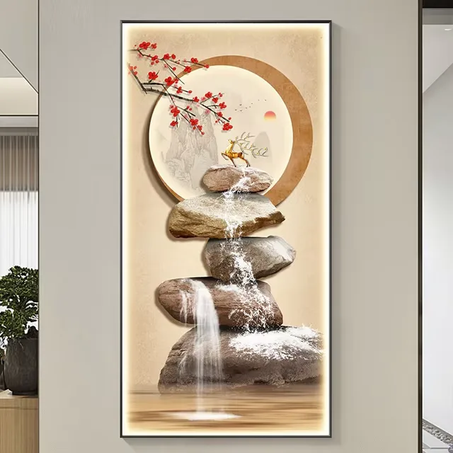人物 单幅 装饰画 现代简约 玄关背景墙挂画 LED带灯画
