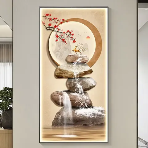 人物 单幅 装饰画 现代简约 玄关背景墙挂画 LED带灯画