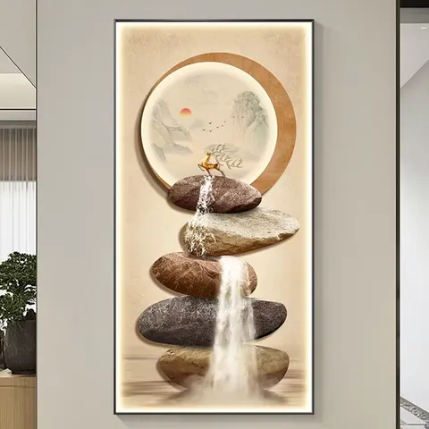 人物 单幅 装饰画 现代简约 玄关背景墙挂画 LED带灯画